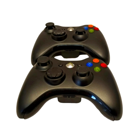 Lot of 2 Microsoft Xbox 360 Wireless Controllers Black - Picture 3 of 6